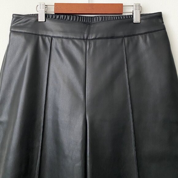 Soft Surroundings Rivka Faux Leather Black Pants Wide Leg - Picture 2 of 12